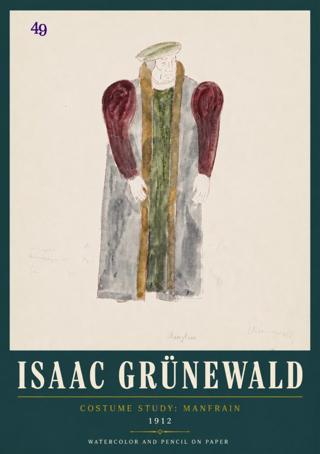 Isaac Grünewald Costume Study: Manfrain No4 - Juliste