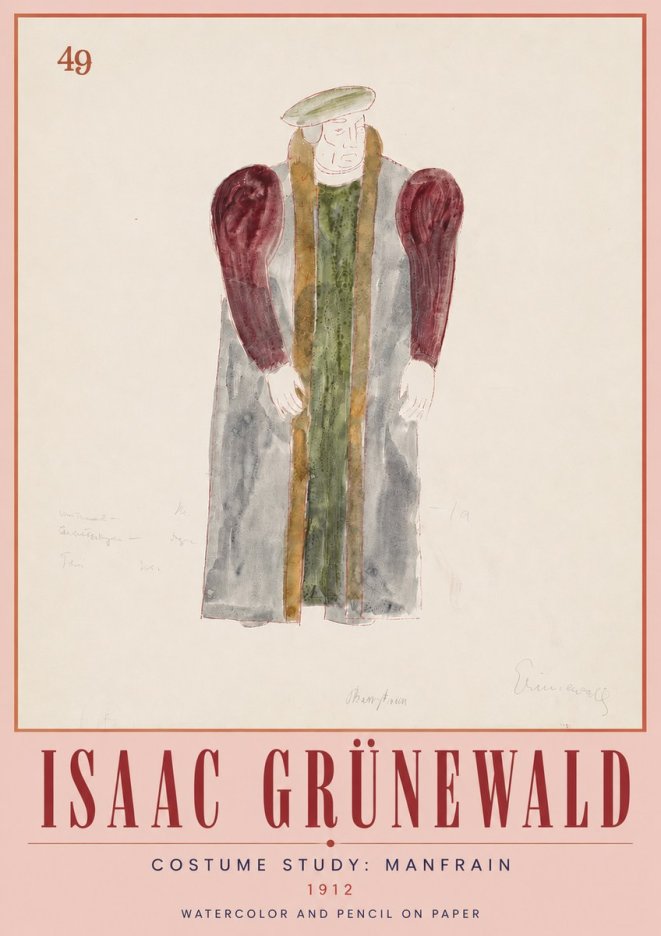 Isaac Grünewald Costume Study: Manfrain No5 - Juliste