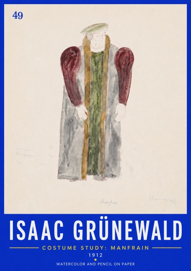 Isaac Grünewald Costume Study: Manfrain No6 - Juliste