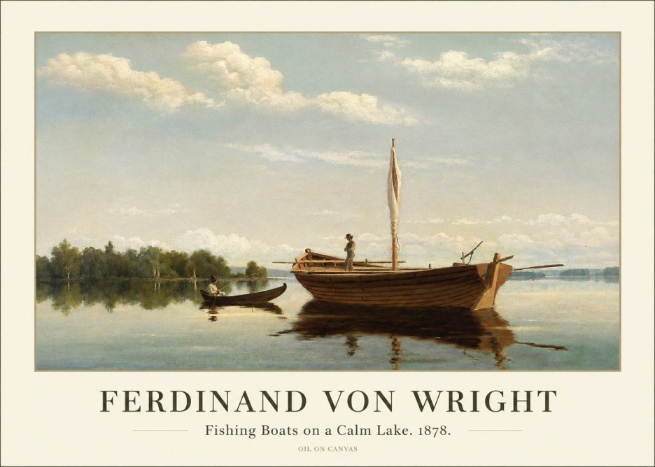 Ferdinand von Wright Fishing Boats on a Calm Lake. 1878. No1 - Juliste