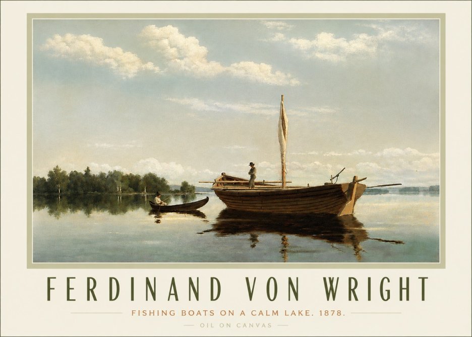 Ferdinand von Wright Fishing Boats on a Calm Lake. 1878. No3 - Juliste