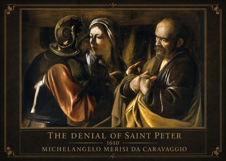 Michelangelo Merisi da Caravaggio The Denial of Saint Peter No1 - Juliste