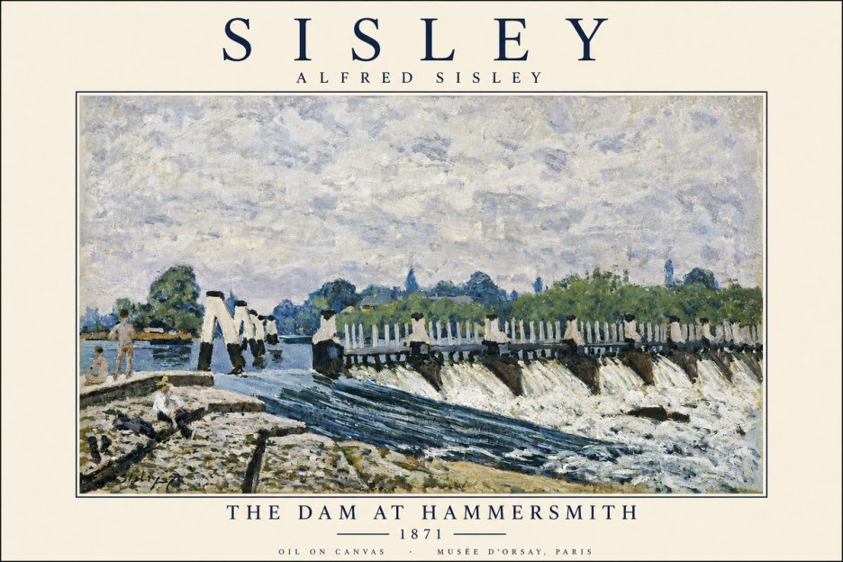 Sisley The Dam at Hammersmith No3 - Juliste