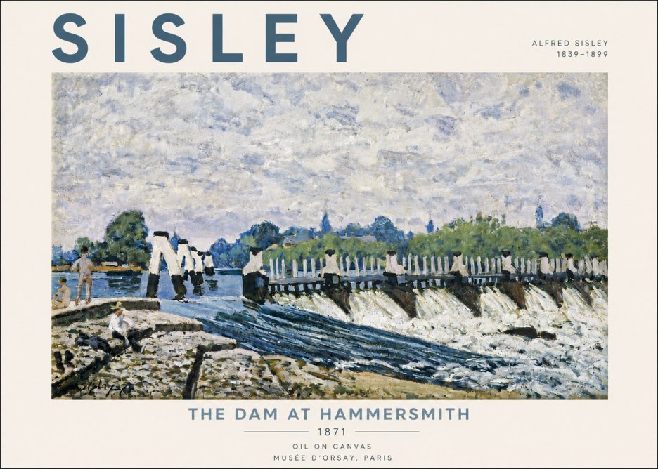 Sisley The Dam at Hammersmith No5 - Juliste