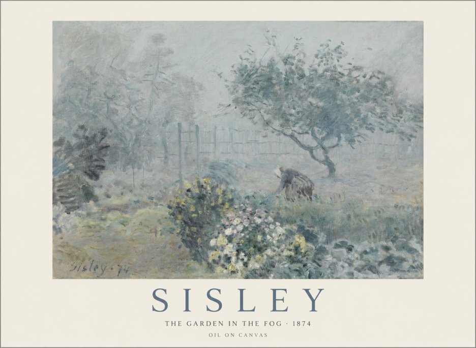 Sisley The Garden in the Fog No1 - Juliste