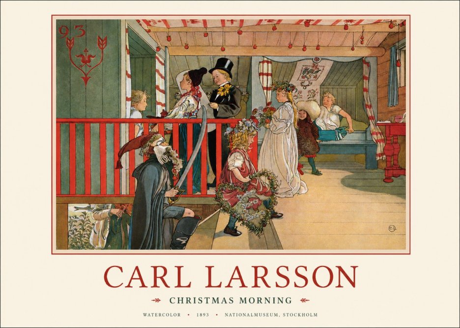 Carl Larsson Children Bringing Flowers No3 - Juliste
