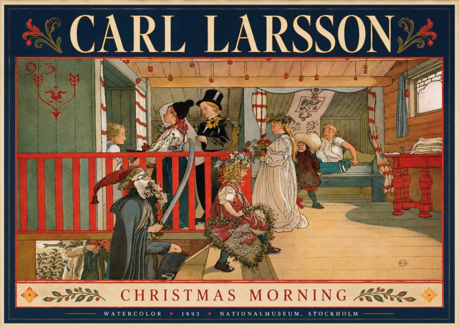 Carl Larsson Children Bringing Flowers No6 - Juliste