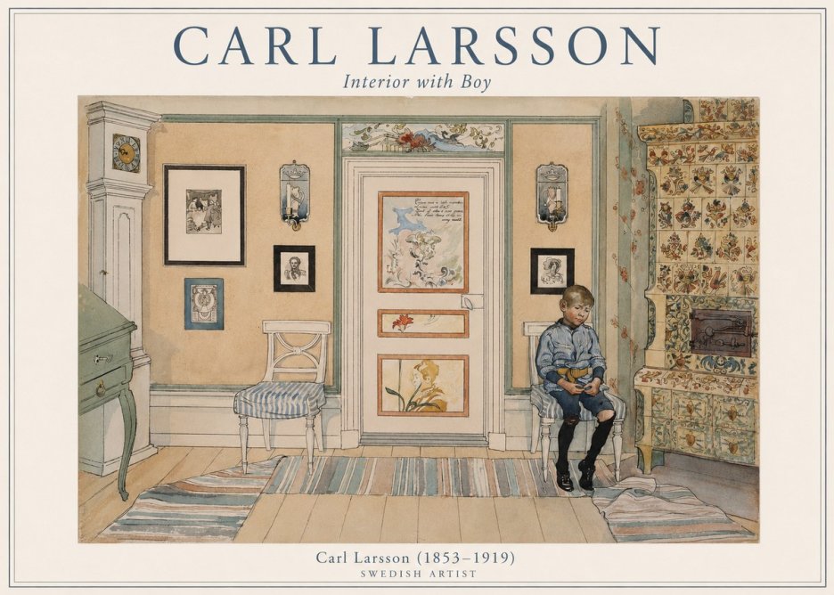 Carl Larsson Interior with Boy No1 - Juliste