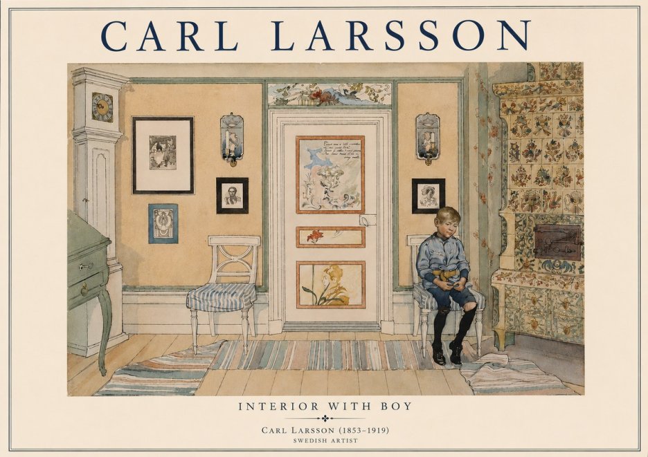 Carl Larsson Interior with Boy No3 - Juliste