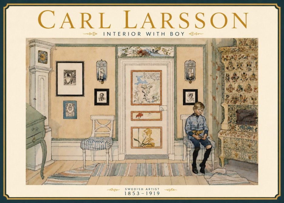 Carl Larsson Interior with Boy No6 - Juliste