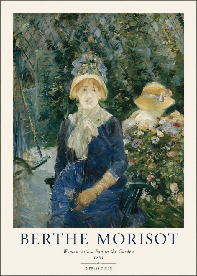 Berthe Morisot Young Woman with a Fan II No2 - Juliste