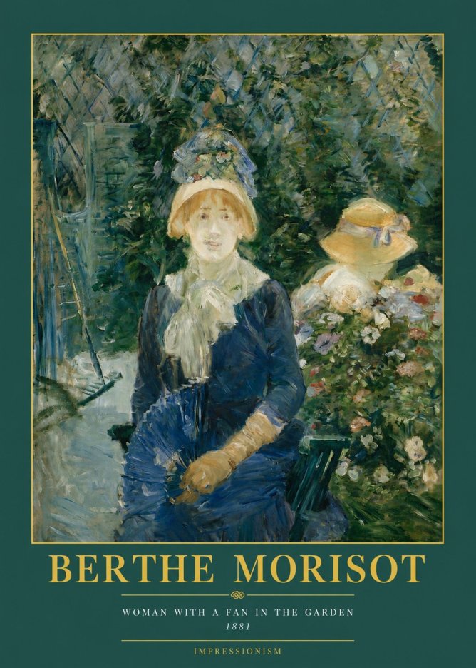 Berthe Morisot Young Woman with a Fan II No3 - Juliste