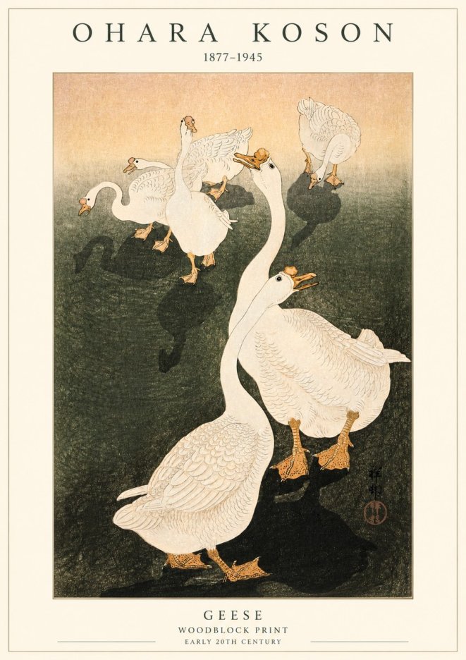 Ohara Koson Geese No1 - Juliste