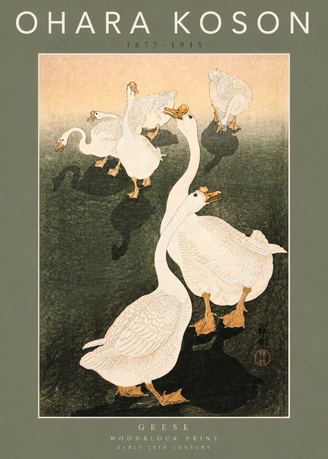 Ohara Koson Geese No2 - Juliste