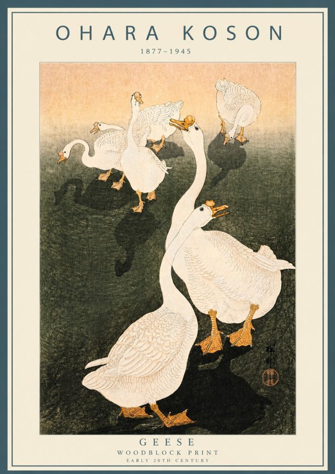 Ohara Koson Geese No3 - Juliste