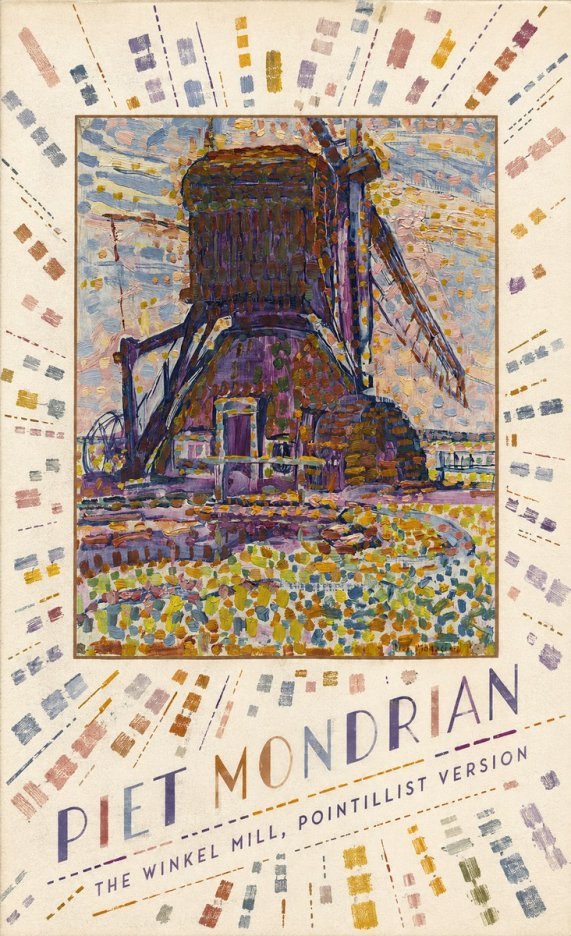 Piet Mondrian The Winkel Mill, Pointillist Version No4 - Juliste
