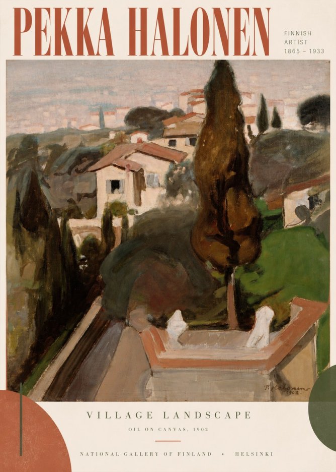 Pekka Halonen Village Landscape No3 - Juliste