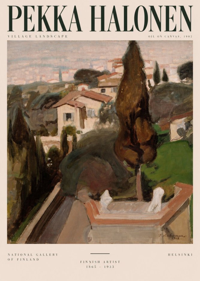 Pekka Halonen Village Landscape No4 - Juliste
