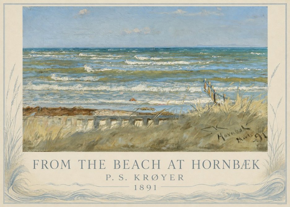 P.S. Krøyer From the Beach at Hornbæk · 1891 No3 - Juliste