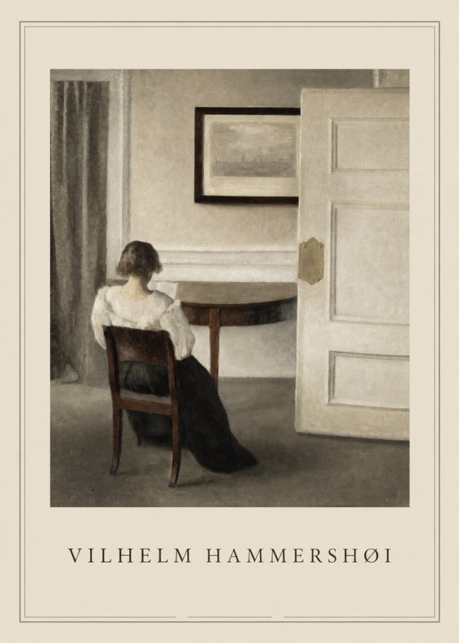 Vilhelm Hammershøi Interior with a Woman, Strandgade 30 No1 - Juliste