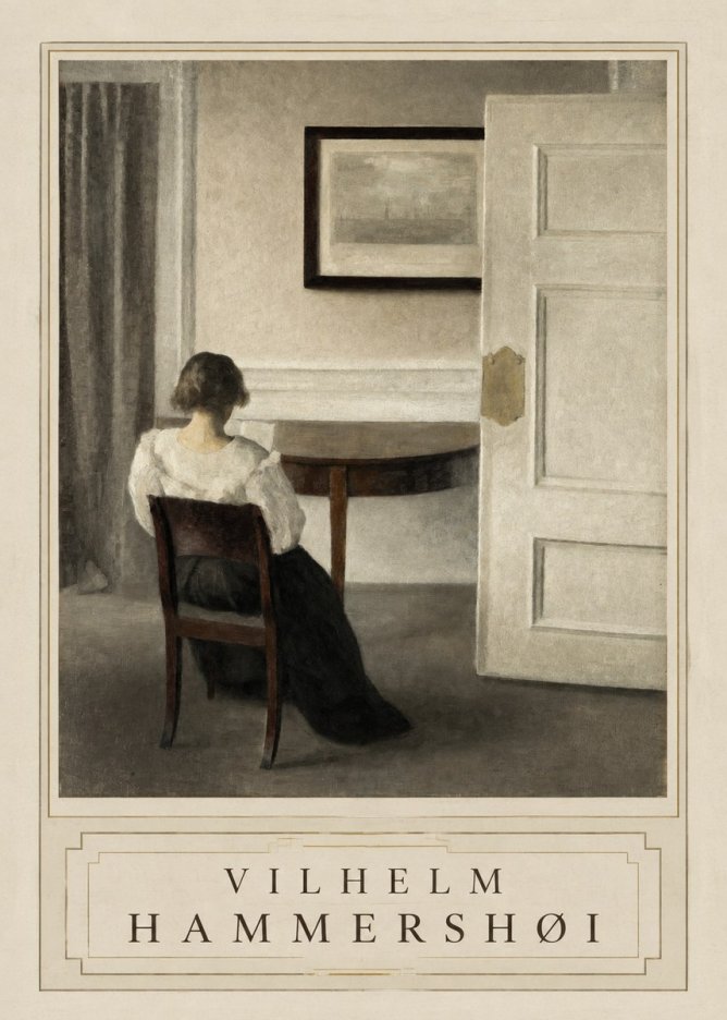 Vilhelm Hammershøi Interior with a Woman, Strandgade 30 No3 - Juliste