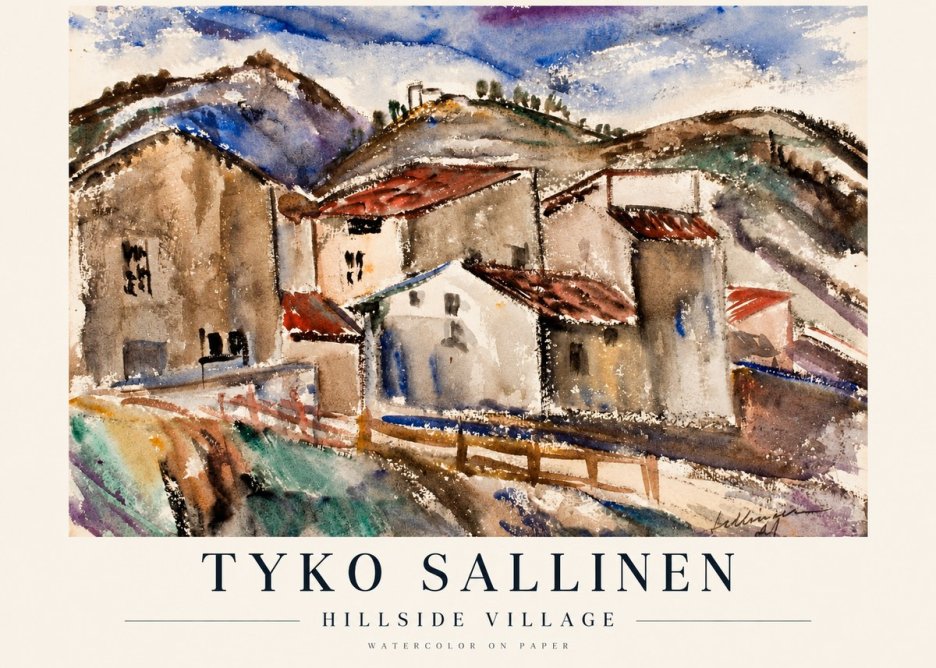 Tyko Sallinen Hillside Village No1 - Juliste