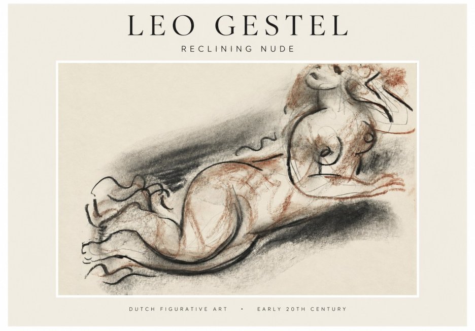 Leo Gestel Reclining Nude No1 - Juliste
