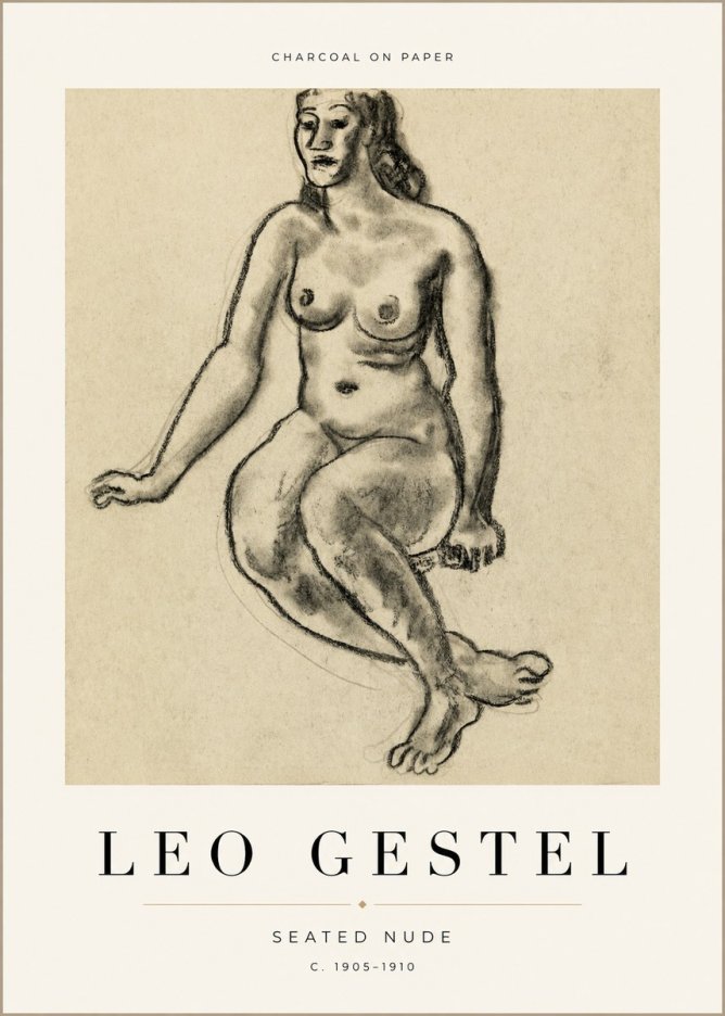 Leo Gestel Seated Nude No1 - Juliste