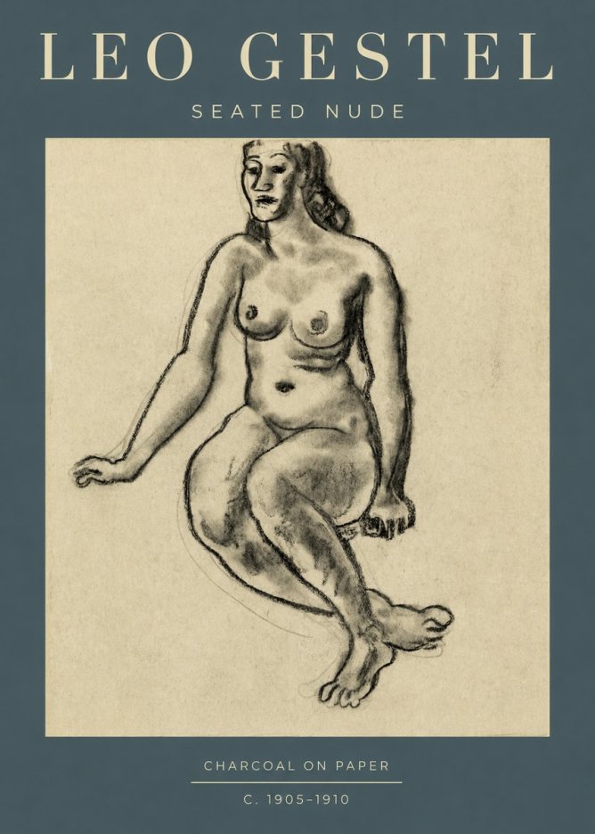Leo Gestel Seated Nude No2 - Juliste