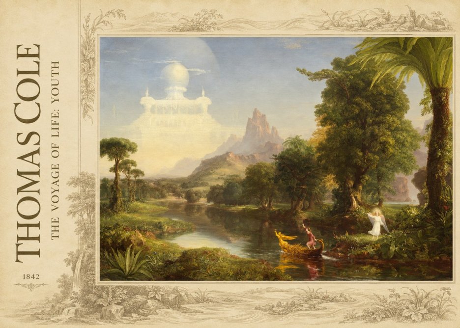 Thomas Cole The Voyage of Life: Youth I No2 - Juliste