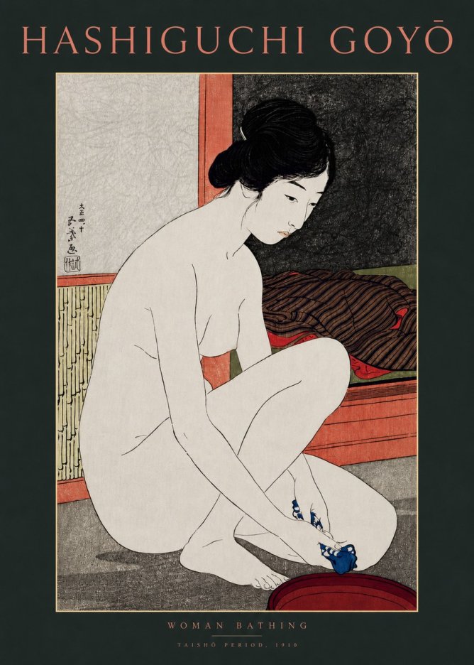 Hashiguchi Goyō Woman Bathing No2 - Juliste