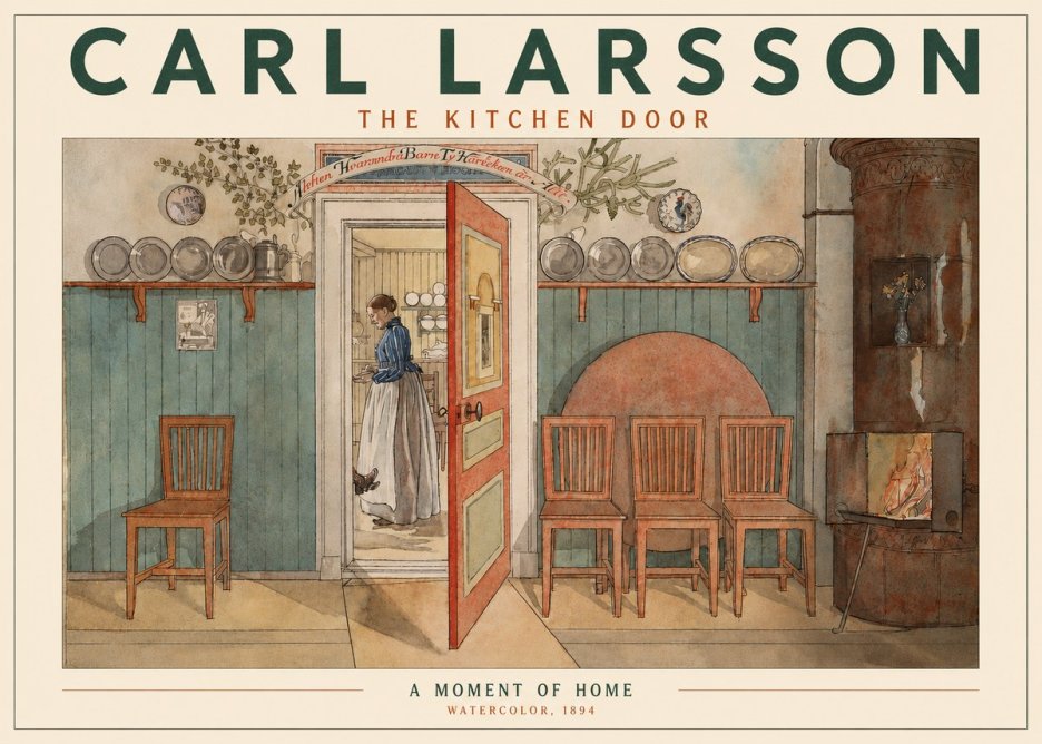 Carl Larsson The Kitchen Door No3 - Juliste