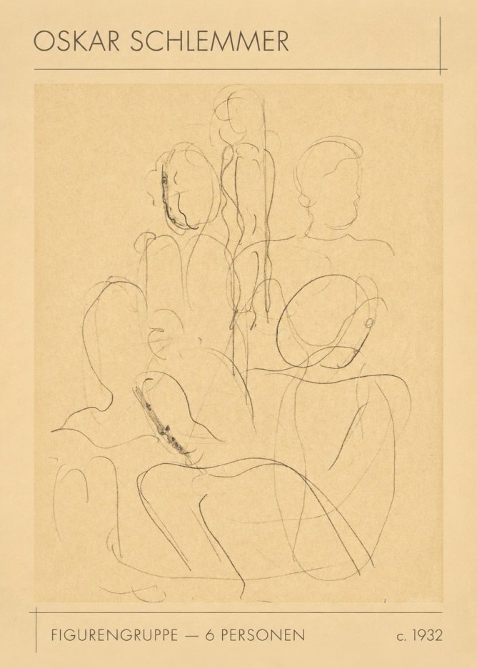 Oskar Schlemmer Figurengruppe - 6 Personen No1 - Juliste