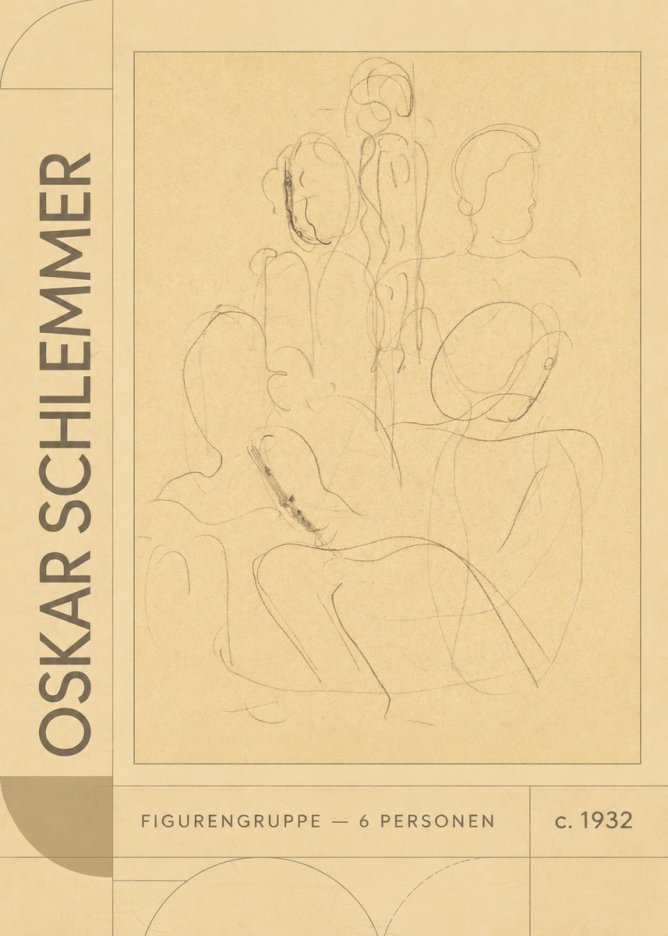 Oskar Schlemmer Figurengruppe - 6 Personen No3 - Juliste