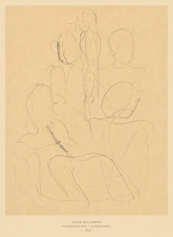Oskar Schlemmer Figurengruppe - 6 Personen No6 - Juliste