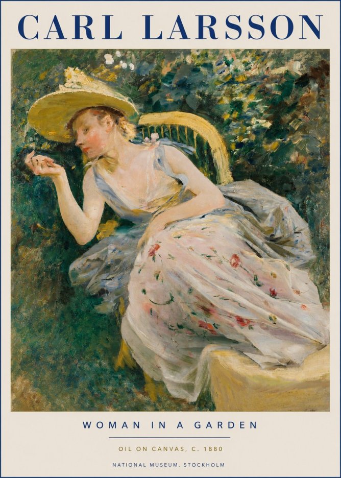 Carl Larsson Woman in a Garden No3 - Juliste