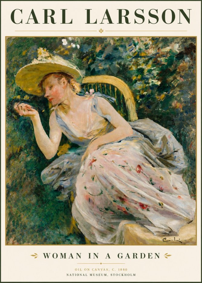 Carl Larsson Woman in a Garden No4 - Juliste