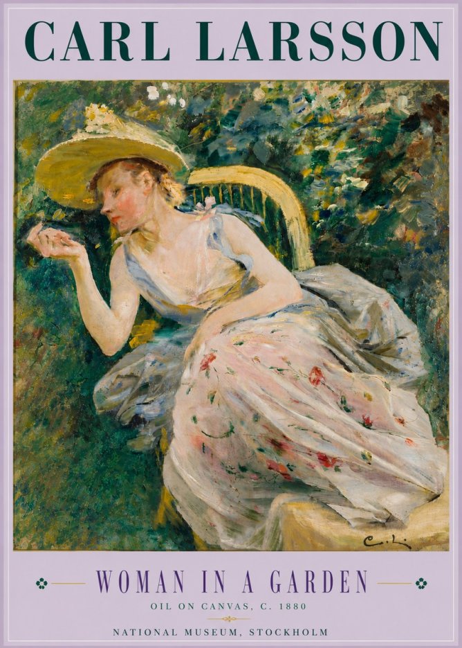 Carl Larsson Woman in a Garden No6 - Juliste