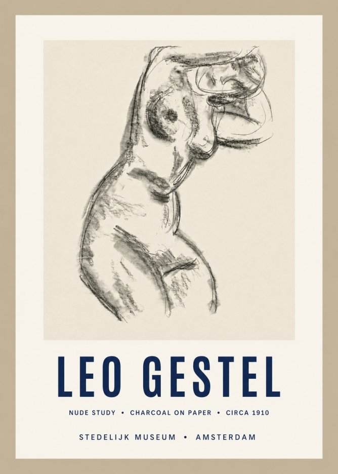 Leo Gestel Study of a Female Nude No3 - Juliste