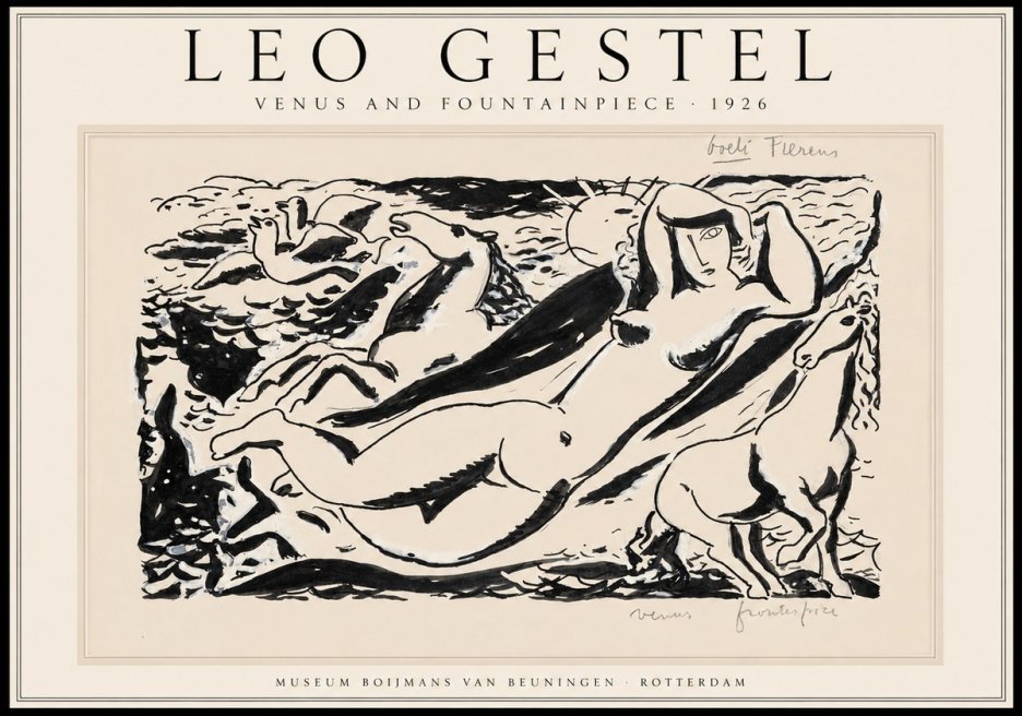 Leo Gestel Venus and Fountainpiece No1 - Juliste