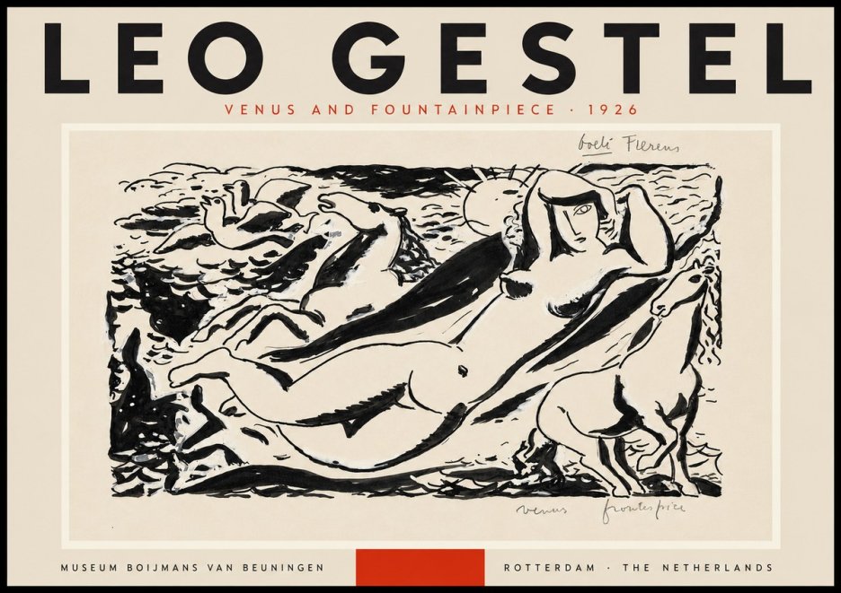 Leo Gestel Venus and Fountainpiece No3 - Juliste