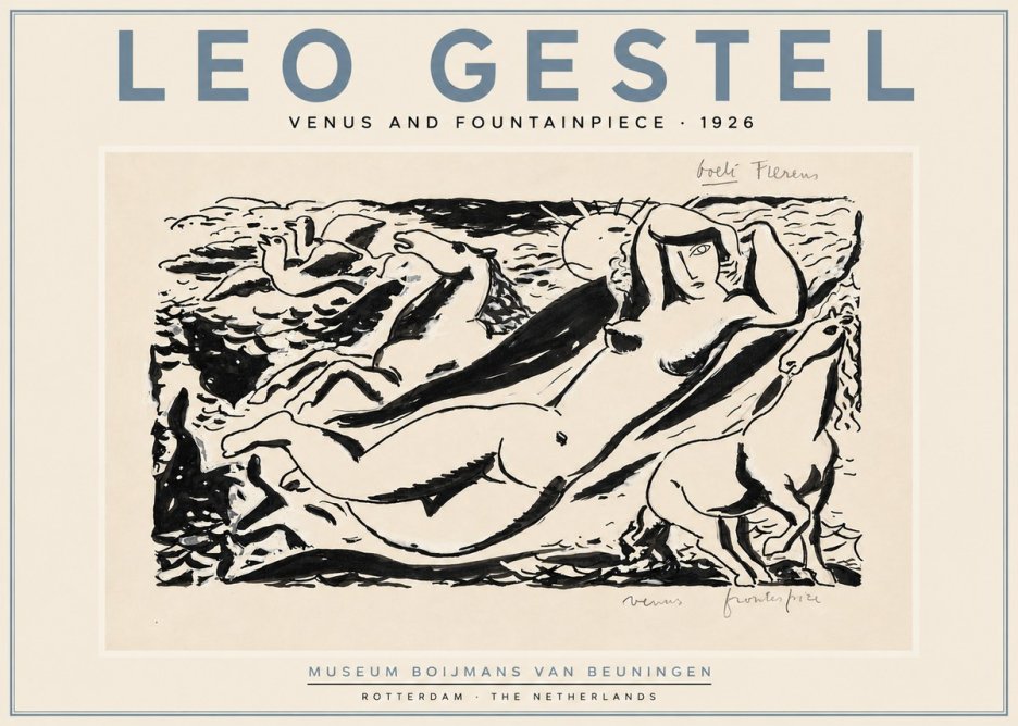 Leo Gestel Venus and Fountainpiece No5 - Juliste