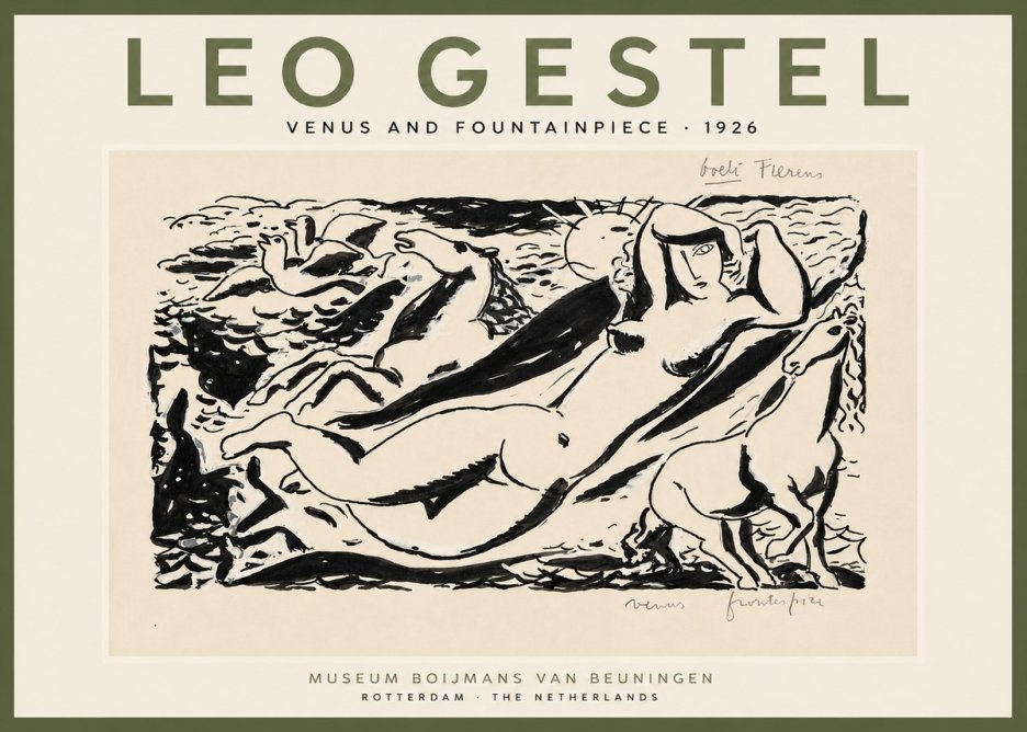 Leo Gestel Venus and Fountainpiece No6 - Juliste