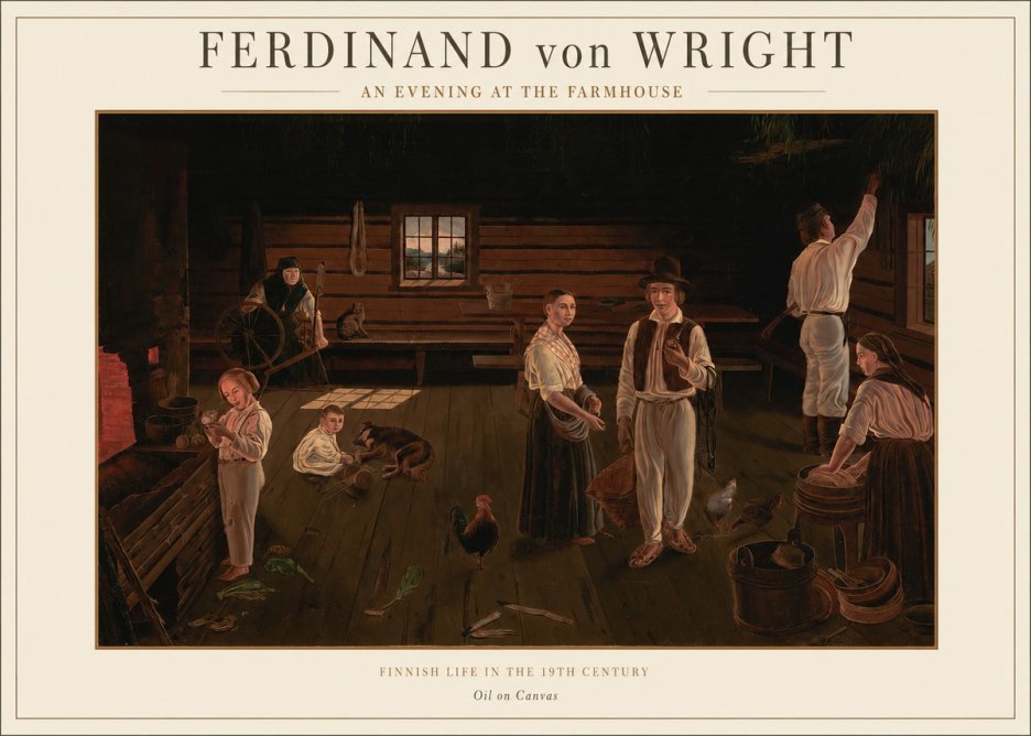 Ferdinand von Wright An Evening at the Farmhouse No1 - Juliste