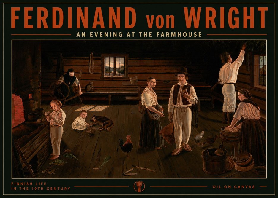 Ferdinand von Wright An Evening at the Farmhouse No5 - Juliste