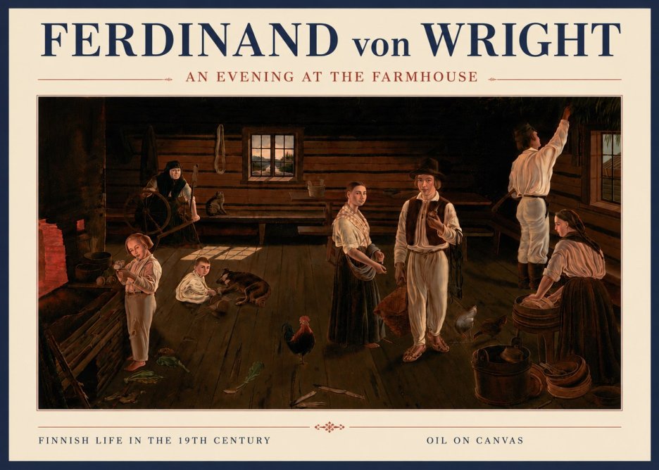 Ferdinand von Wright An Evening at the Farmhouse No6 - Juliste