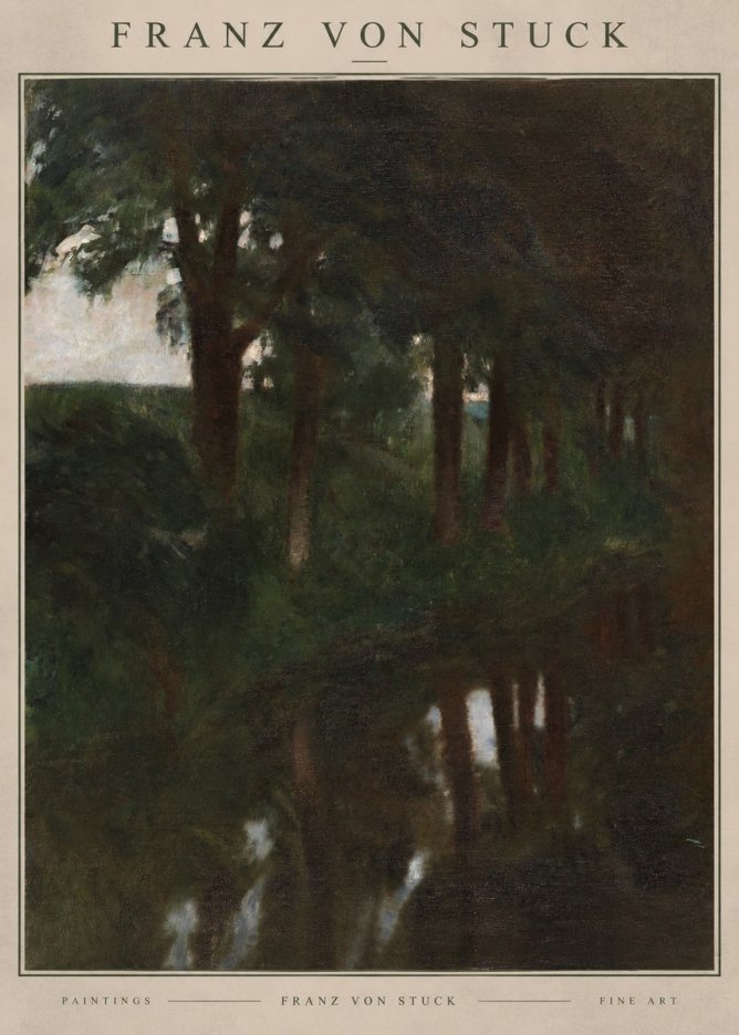 Franz von Stuck Woodland Reflections No2 - Juliste