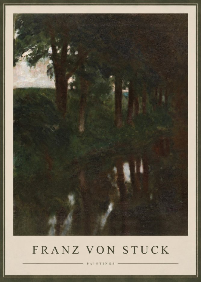 Franz von Stuck Woodland Reflections No3 - Juliste