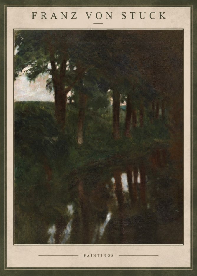 Franz von Stuck Woodland Reflections No4 - Juliste
