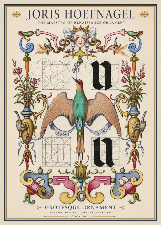 Joris Hoefnagel Grotesque Ornament No1 - Juliste